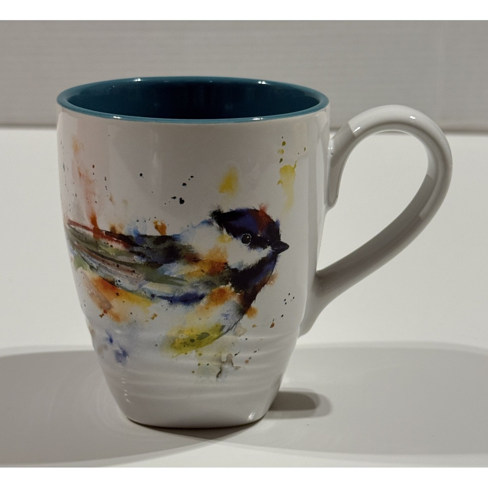 DEAN CROUSER Big Sky Carvers - Coffee Tea Mug White Watercolor Bird Chickadee